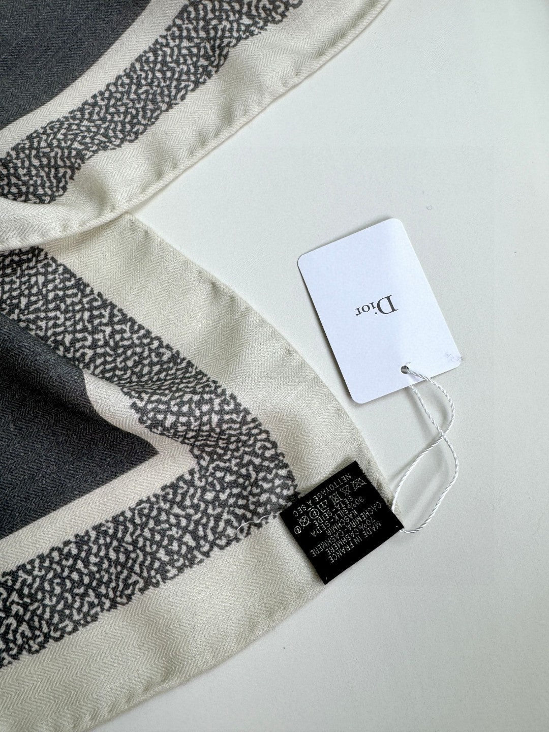 DIOR MONOGRAM SQUARE SCARF 140 CM IN COLORFUL CASHMERE AND SILK 413743