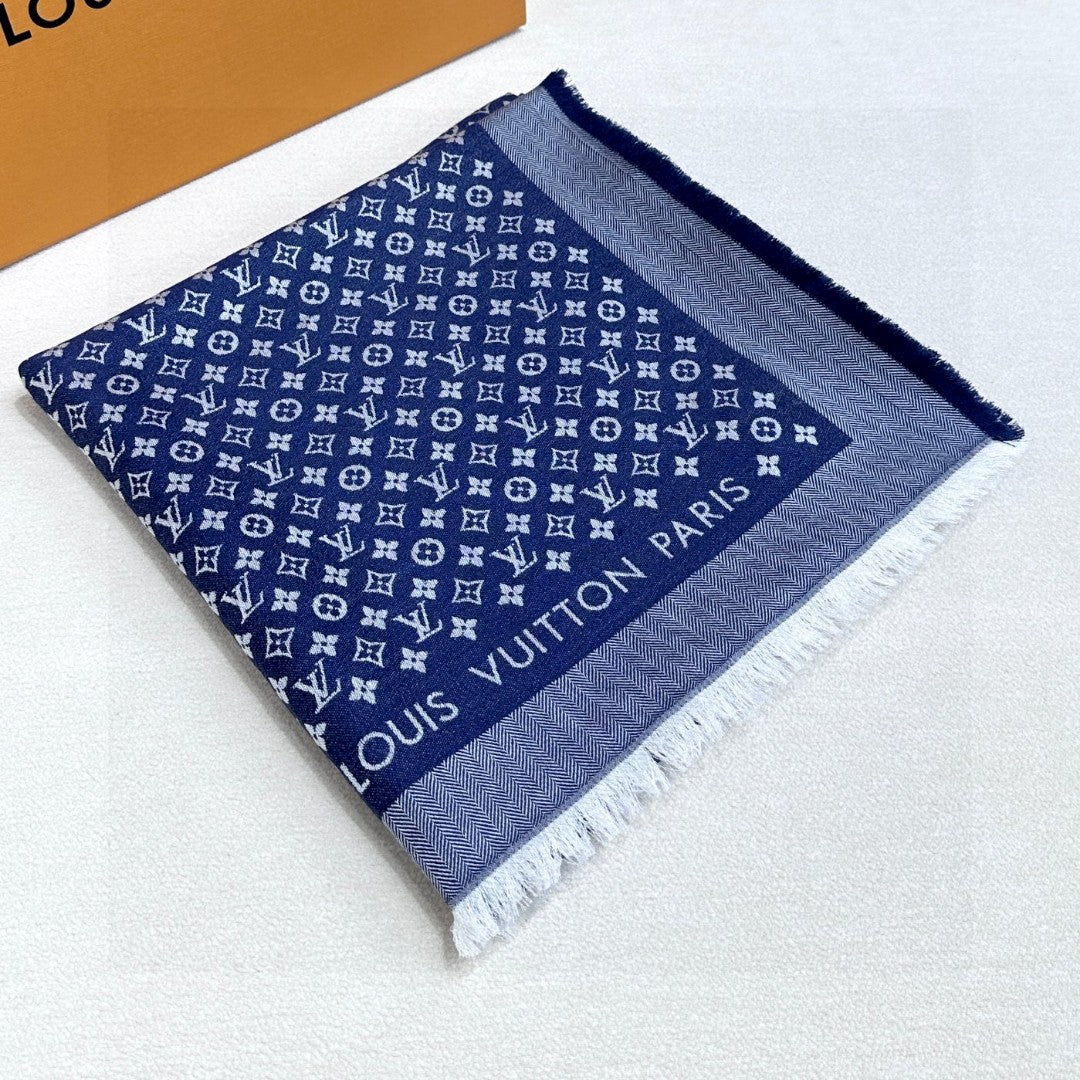 LOUIS VUITTON LV SCARF 120 CM IN WOOL MIX SILK 737298