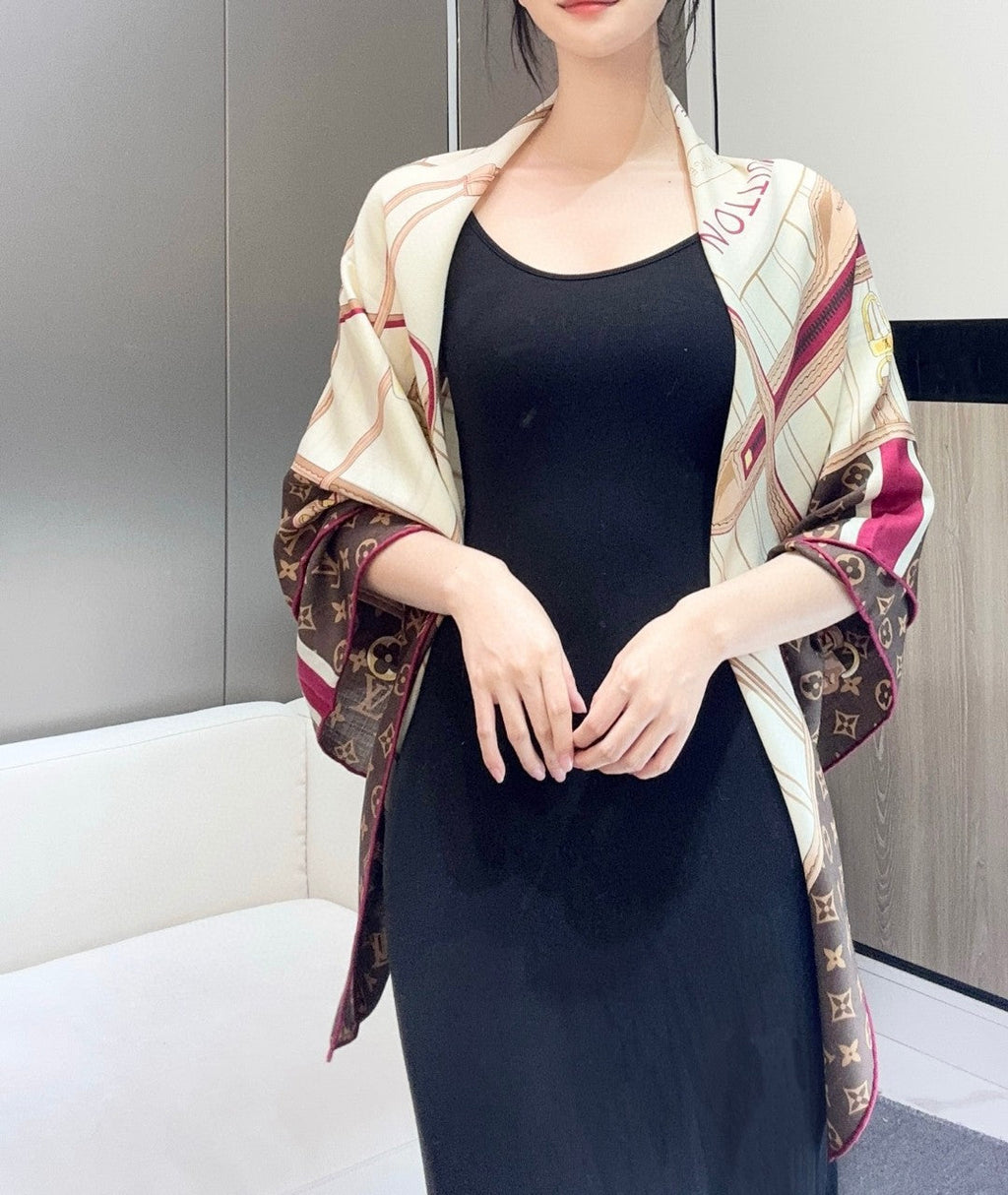 LOUIS VUITTON LV SCARF 140 CM IN SILK 721536
