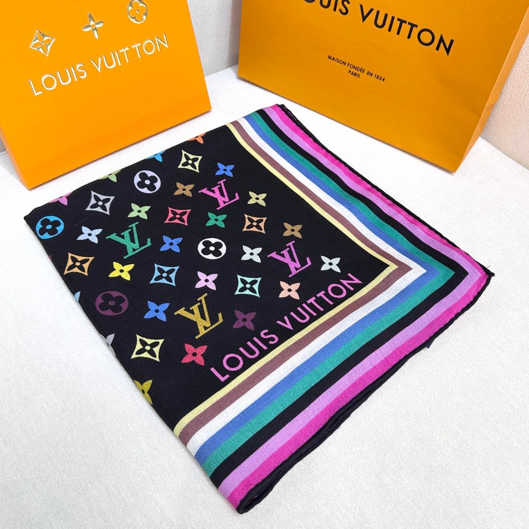 LOUIS VUITTON LV SCARF 134 CM IN WOOL MIX SILK 719982