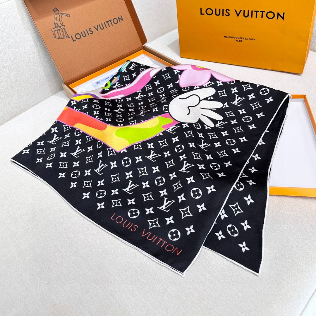 LOUIS VUITTON LV SCARF 90 CM IN SILK 721521