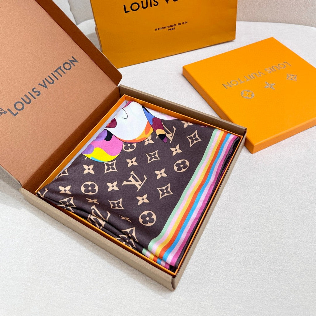 LOUIS VUITTON LV SCARF 90 CM IN SILK 729026