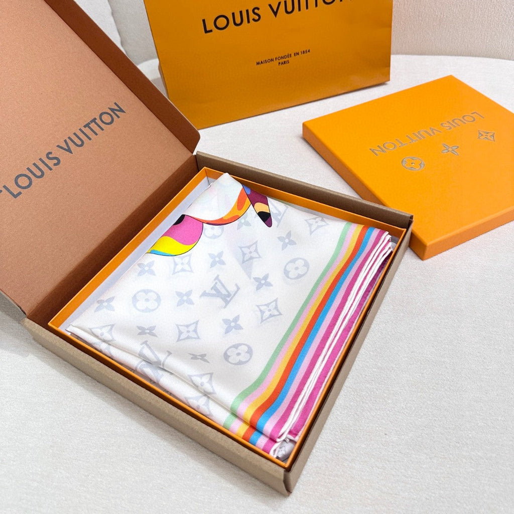 LOUIS VUITTON LV SCARF 90 CM IN SILK 729027