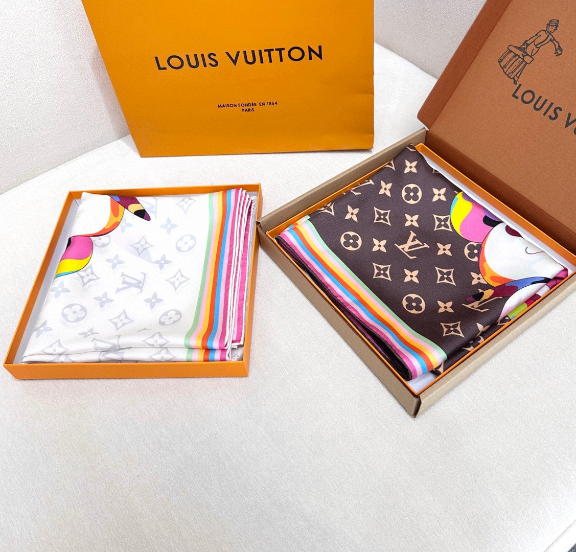 LOUIS VUITTON LV SCARF 90 CM IN SILK 729027