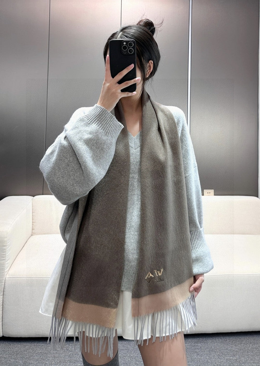 LOUIS VUITTON LV SCARF 180 CM IN CASHMERE 700797