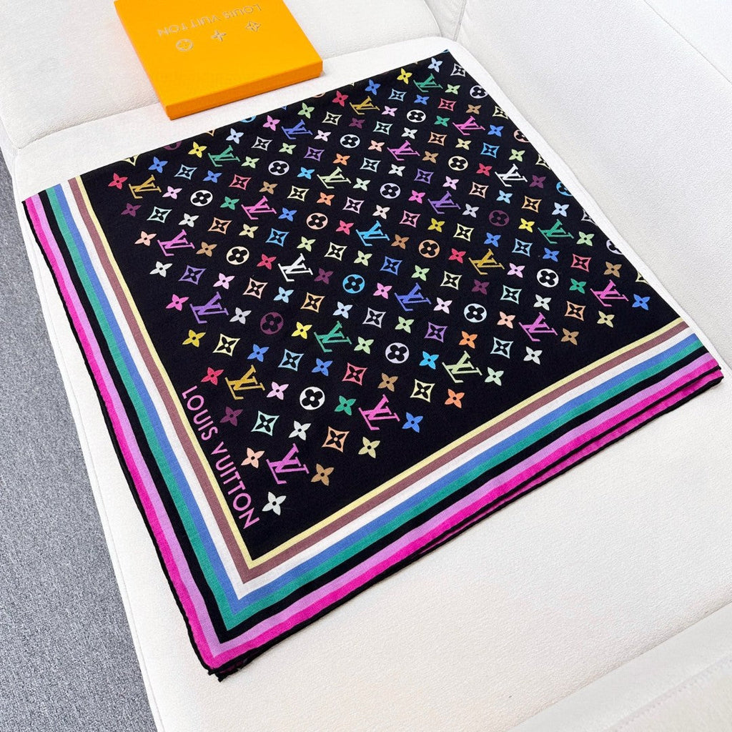LOUIS VUITTON LV SCARF 134 CM IN WOOL MIX SILK 703623