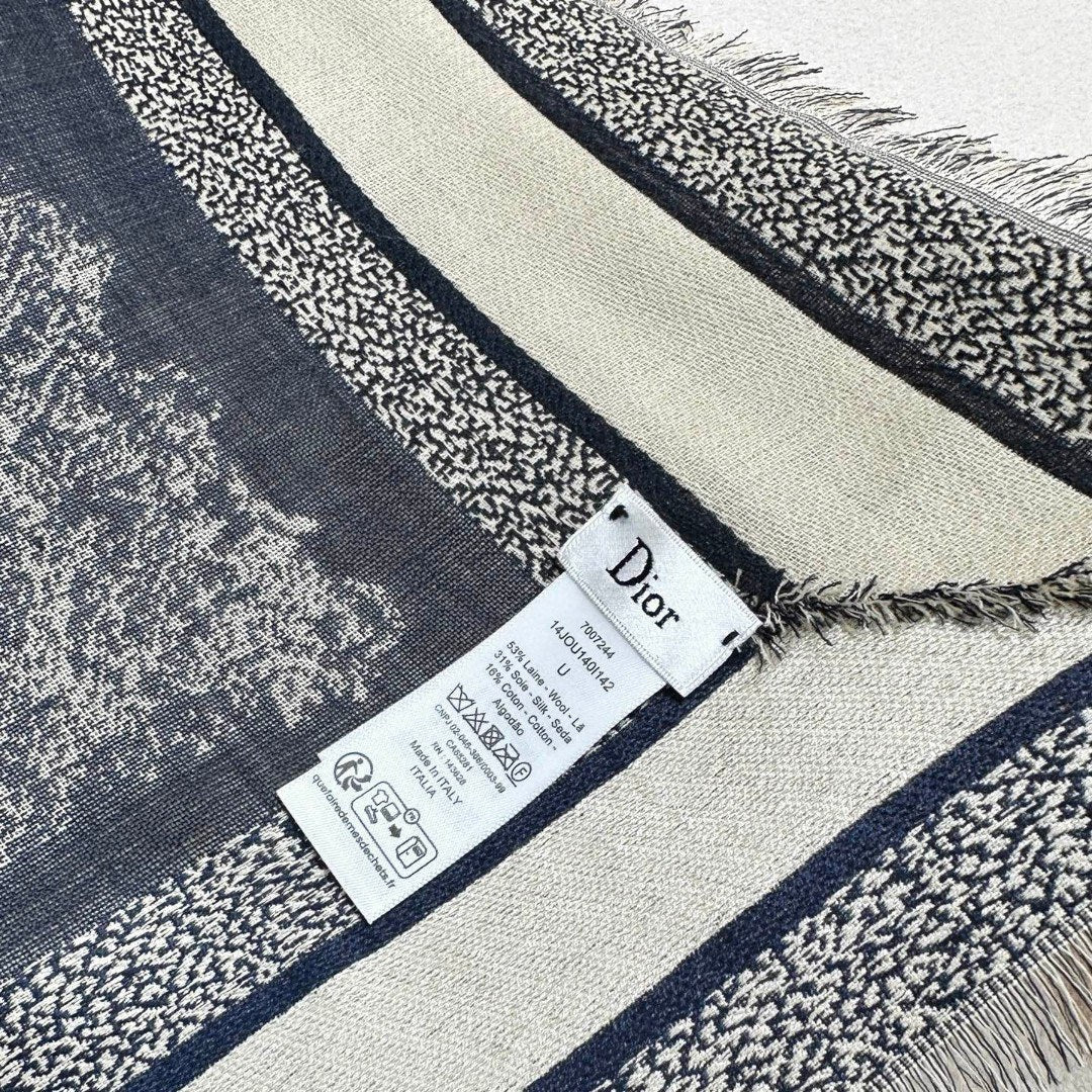 DIOR SCARF 140 CM IN SILK MIX WOOL 733928