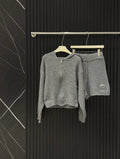 ALO KNIT CARDIGAN & SHORTS SET STYLE 33
