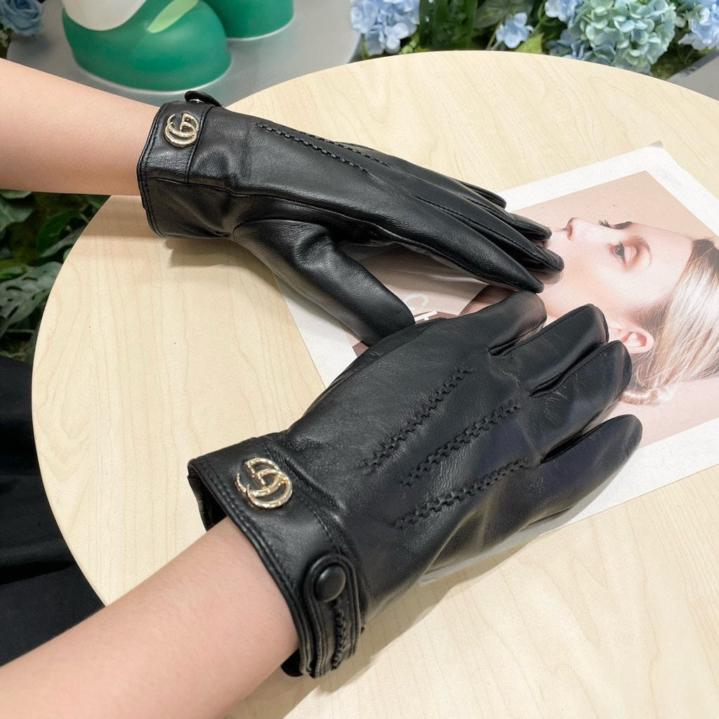 GUCCI GLOVES IN BLACK SHEEPSKIN 458538