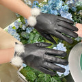 CHANEL GLOVES IN BLACK LAMBSKIN WITH LAMB FUR 463823