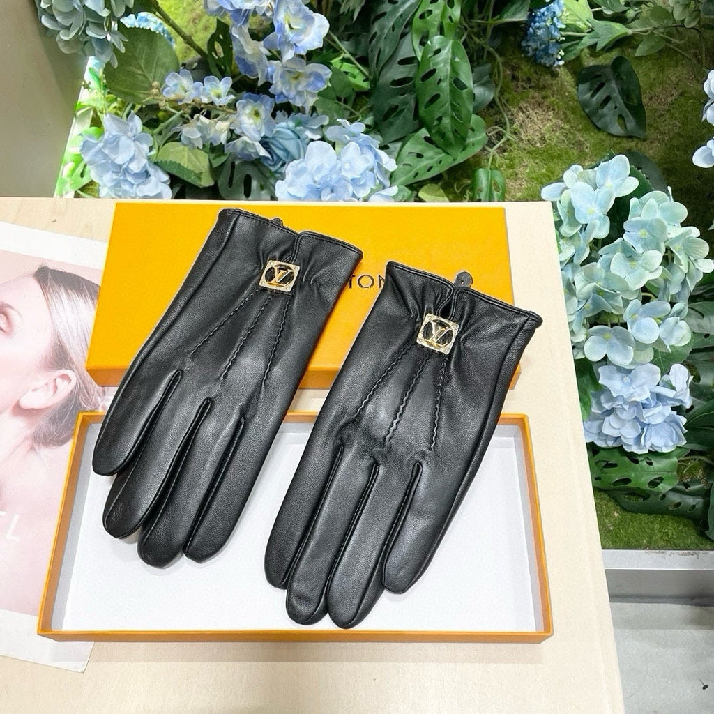LOUIS VUITTON GLOVES IN BLACK LAMBSKIN 465067