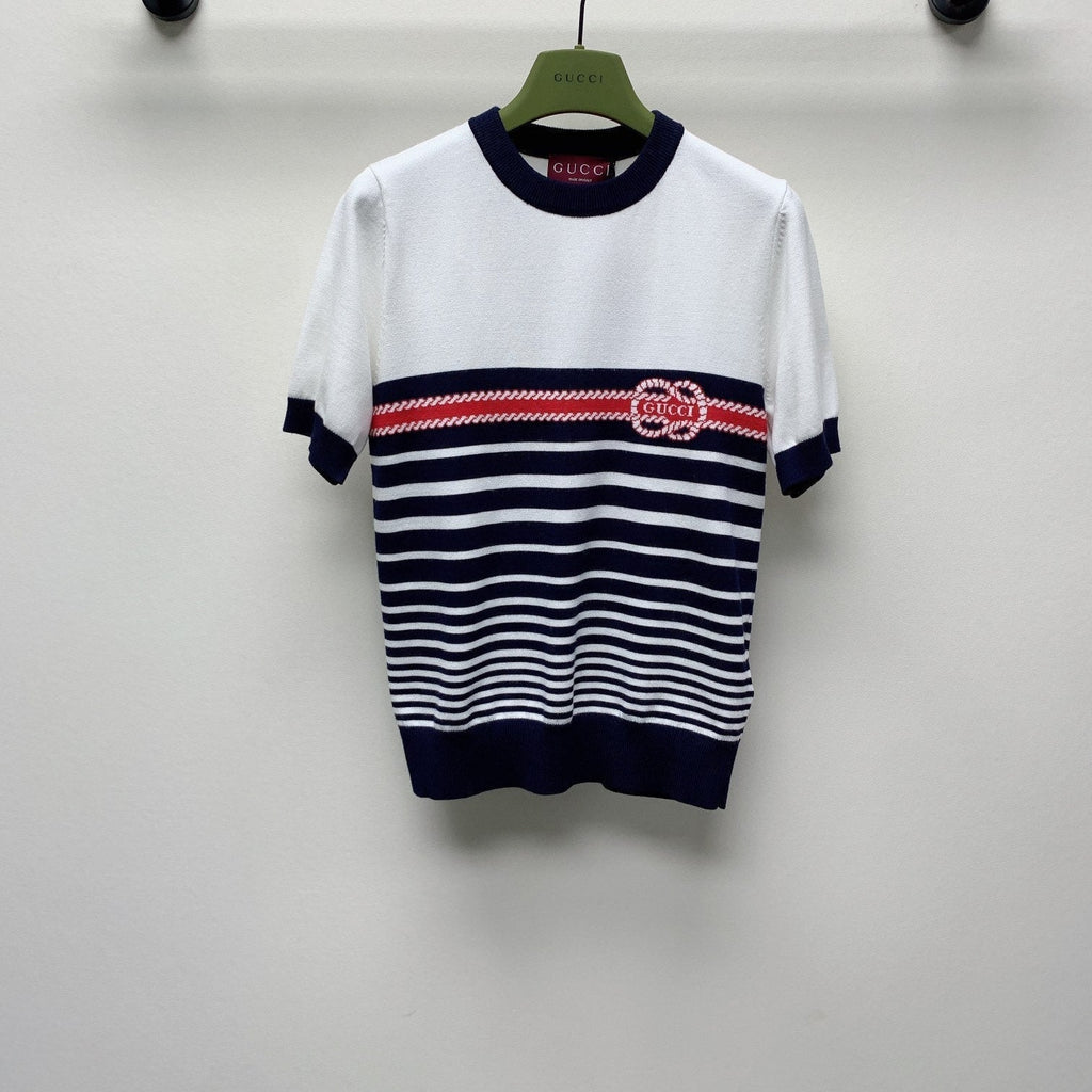 GUCCI SHORT-SLEEVE KNIT TOP 253099