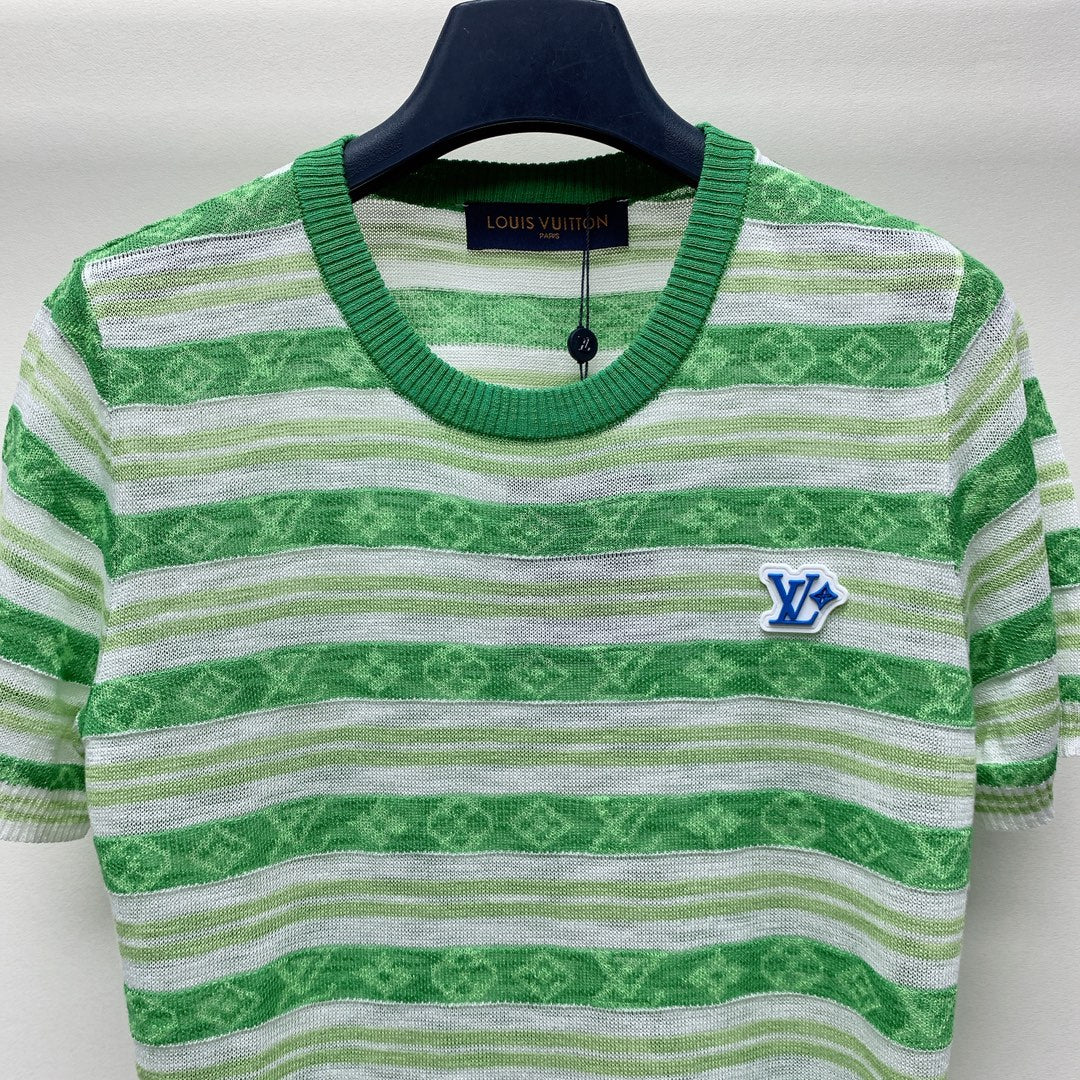 LOUIS VUITTON LV STRIPED CREW NECK T-SHIRT 268098
