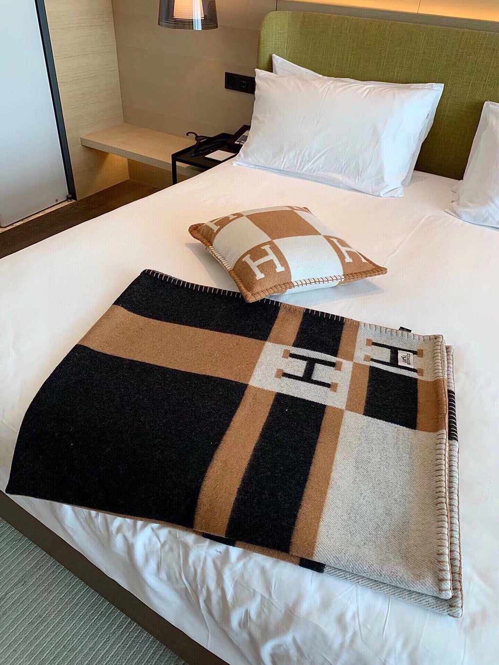 HERMES BLANKET 170 CM IN COLORFUL WOOL AND CASERE 118341