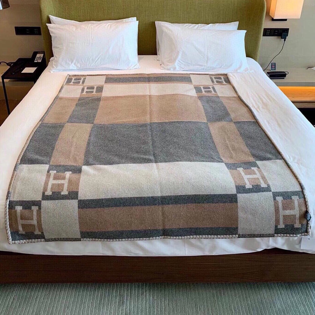 HERMES BLANKET 170 CM IN COLORFUL WOOL AND CASERE 118342
