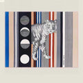 HERMES TIGRE BAYADERE BLANKET 170 CM IN COLORFUL CASERE 390805