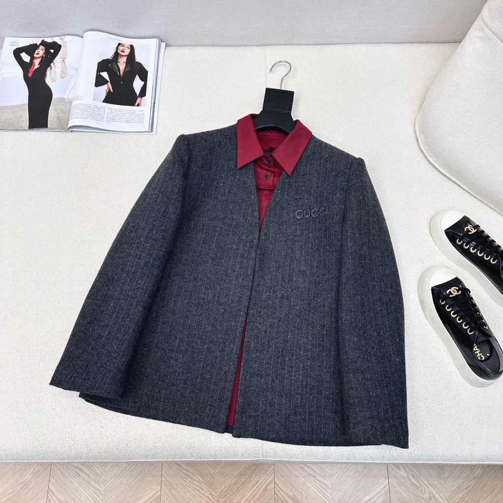 GUCCI Gucci Patchwork Suit Jacket Encora Red Cotton