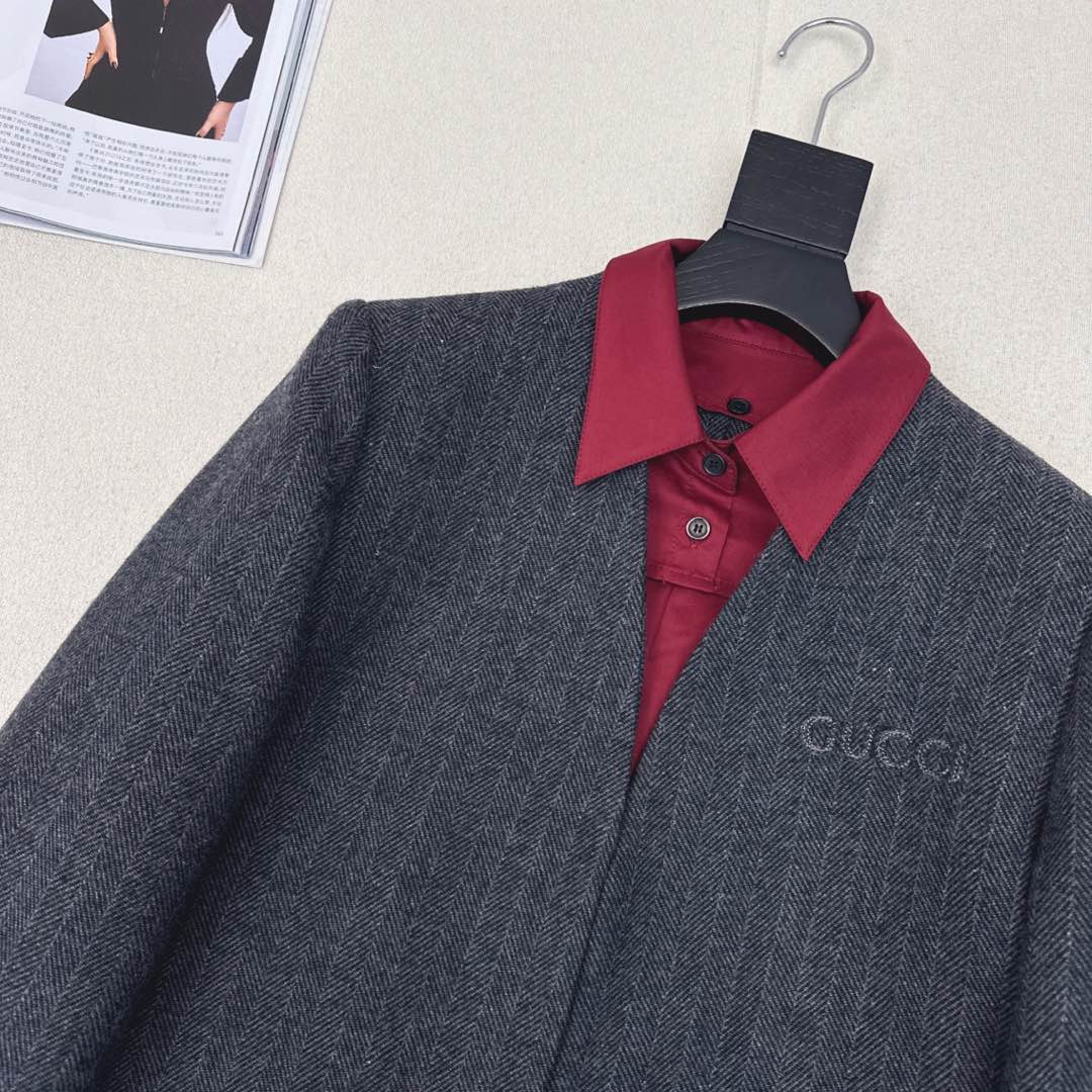 GUCCI Gucci Patchwork Suit Jacket Encora Red Cotton