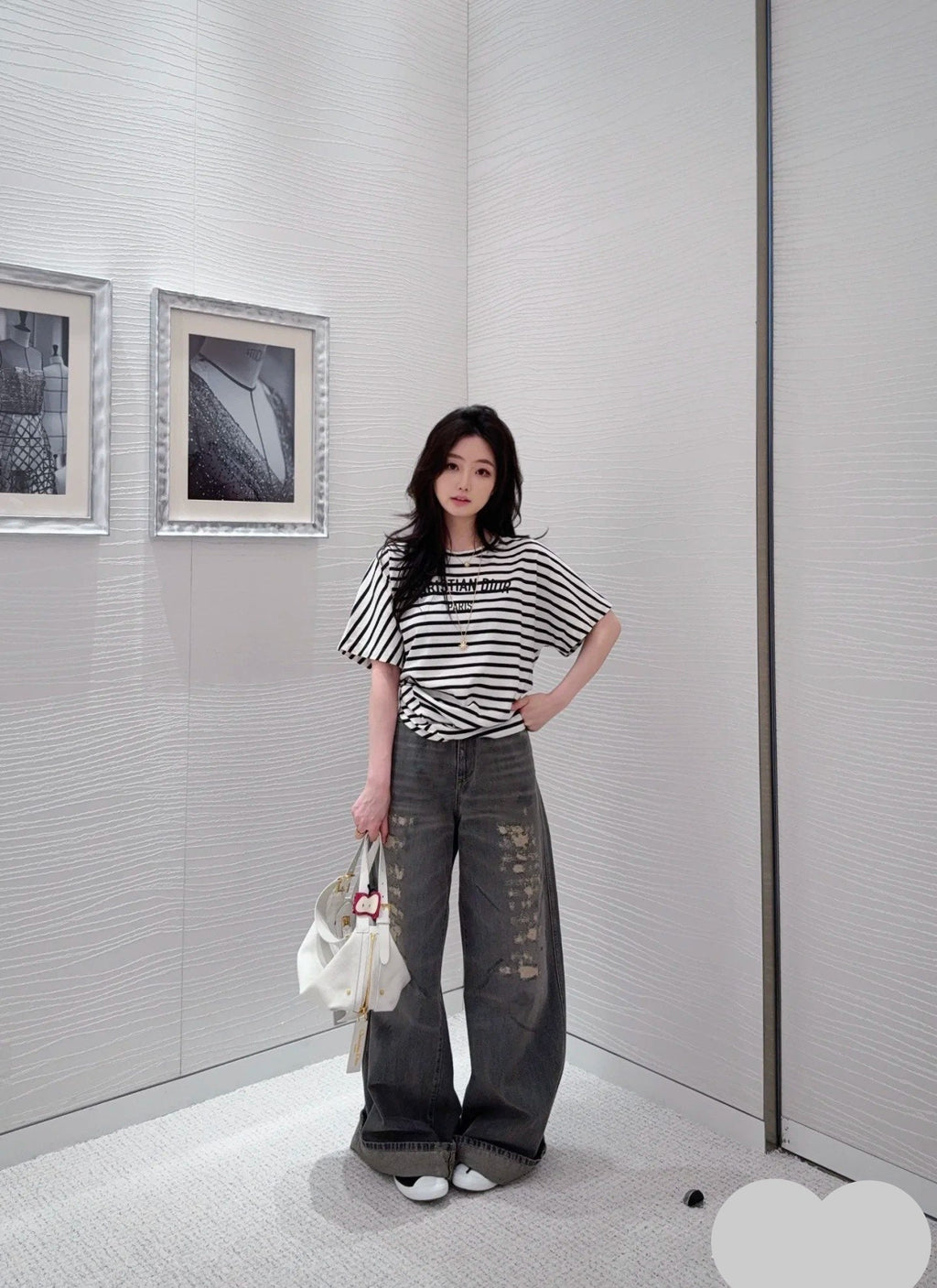 DIOR 25S RIPPED WIDE-LEG PANTS 706