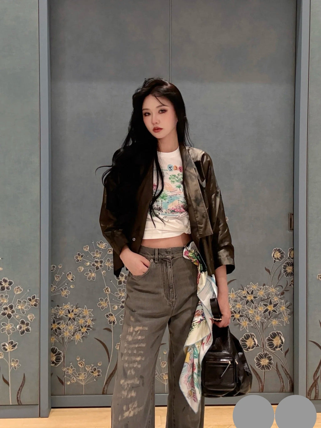 DIOR 25S RIPPED WIDE-LEG PANTS 706