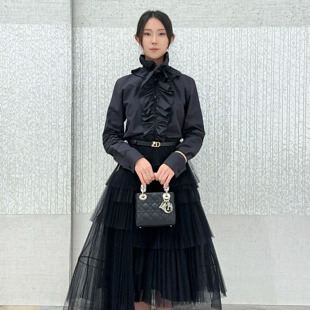 DIOR 25S PLEATED LACE SHIRT 703
