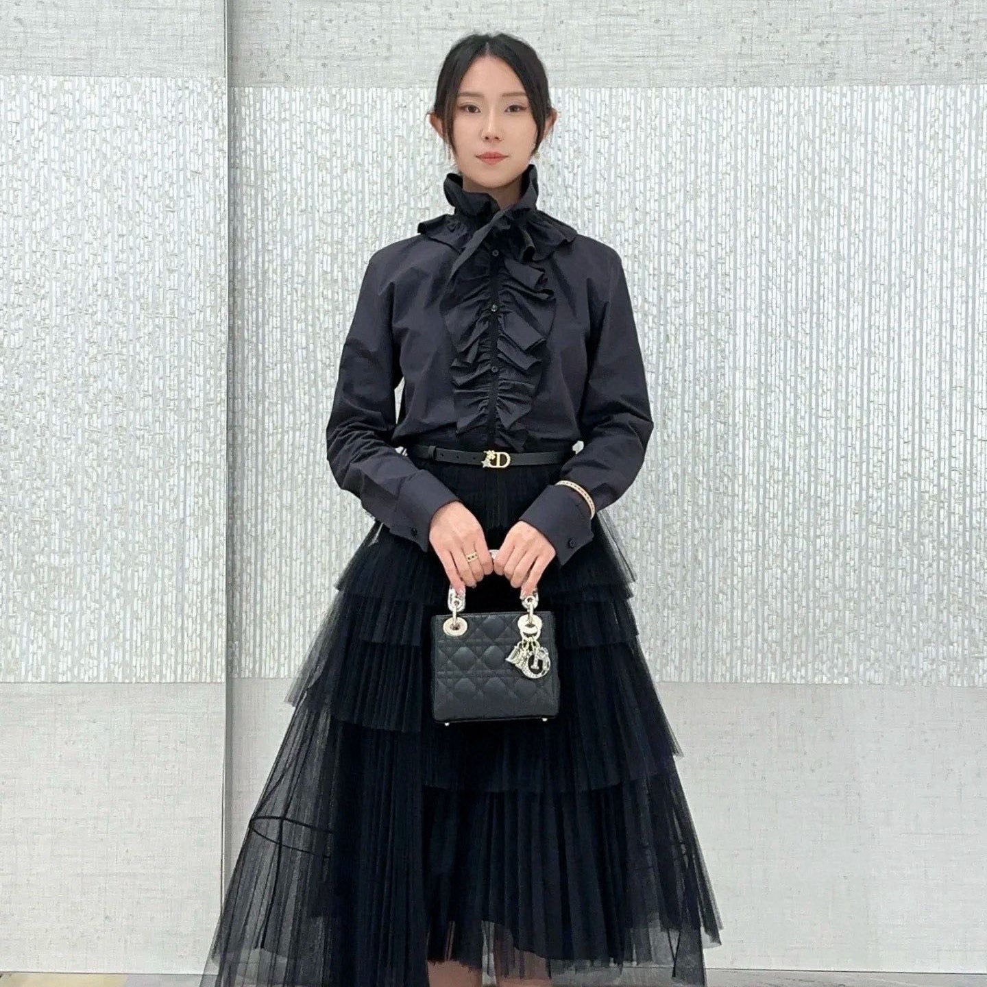 DIOR 25S PLEATED LACE SHIRT 703