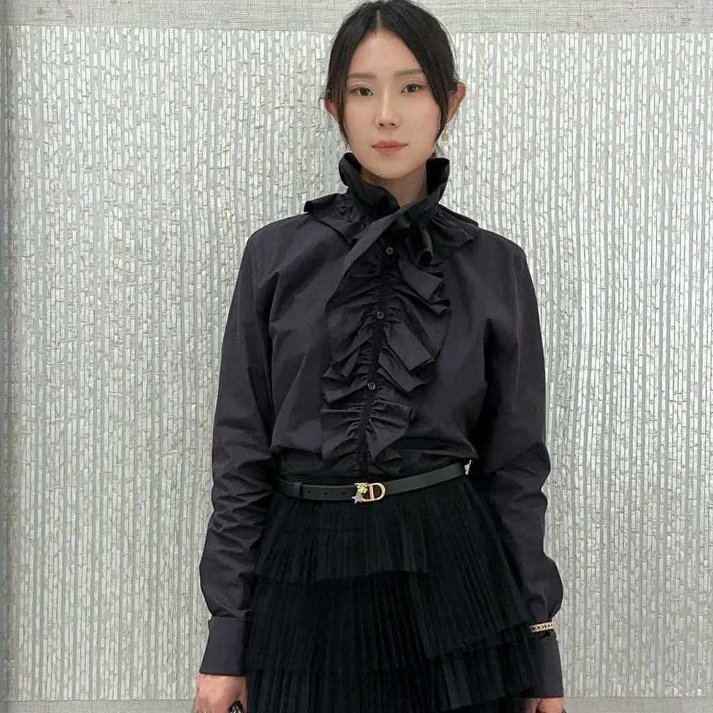 DIOR 25S PLEATED LACE SHIRT 703