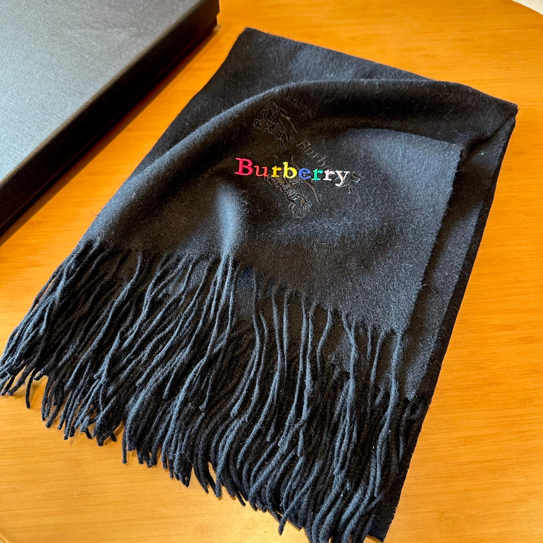 CLASSIC SCARF 200 CM IN BLACK CASHMERE 402267