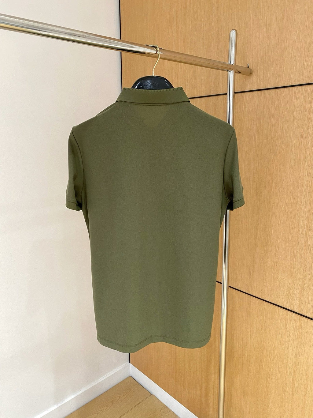 LOUIS VUITTON LV POLO SHIRT IN ARMY GREEN MESH BEADED COTTON FABRIC 238855