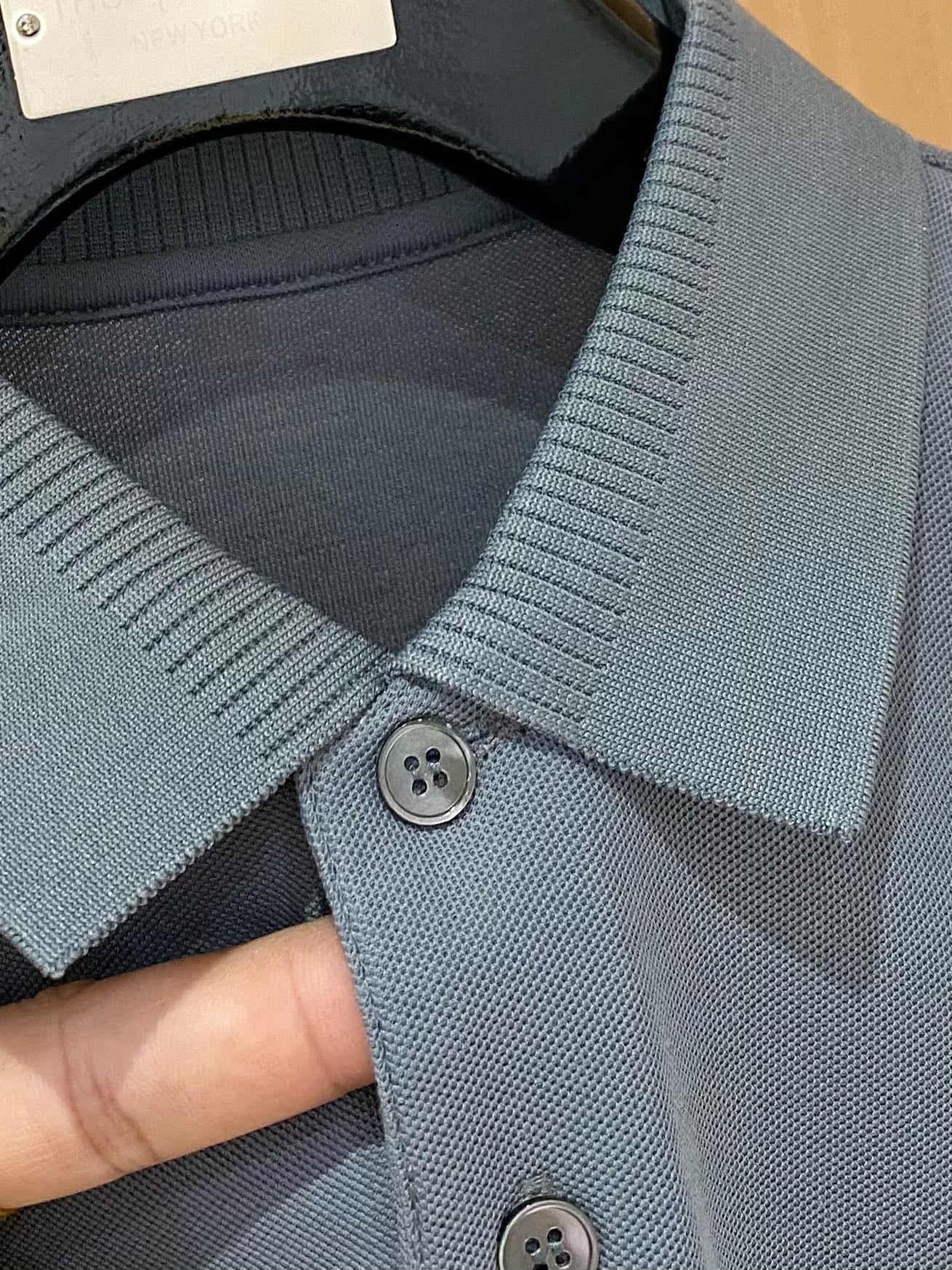 LOUIS VUITTON LV POLO SHIRT IN GRAY MESH BEADED COTTON FABRIC 238854