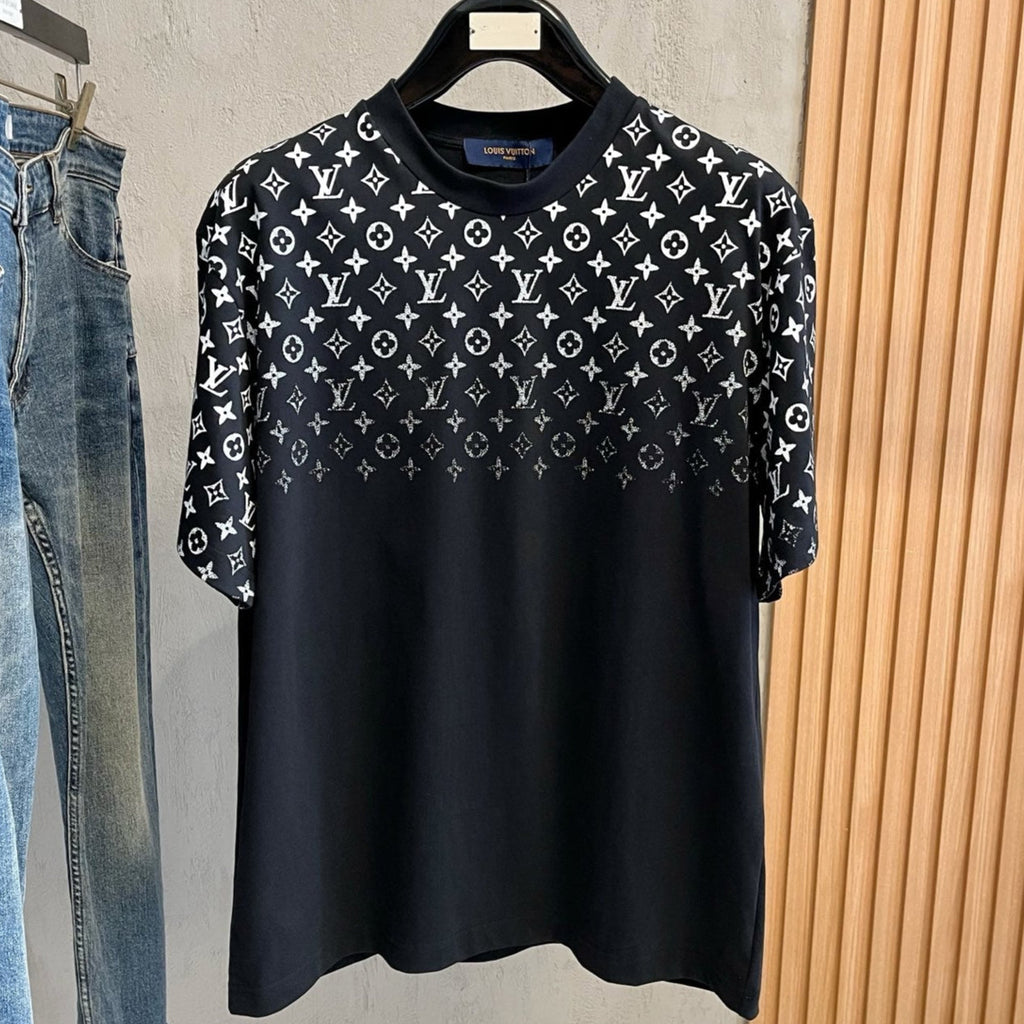 LOUIS VUITTON LV T-SHIRT IN BLACK MONOGRAM COTTON 238858