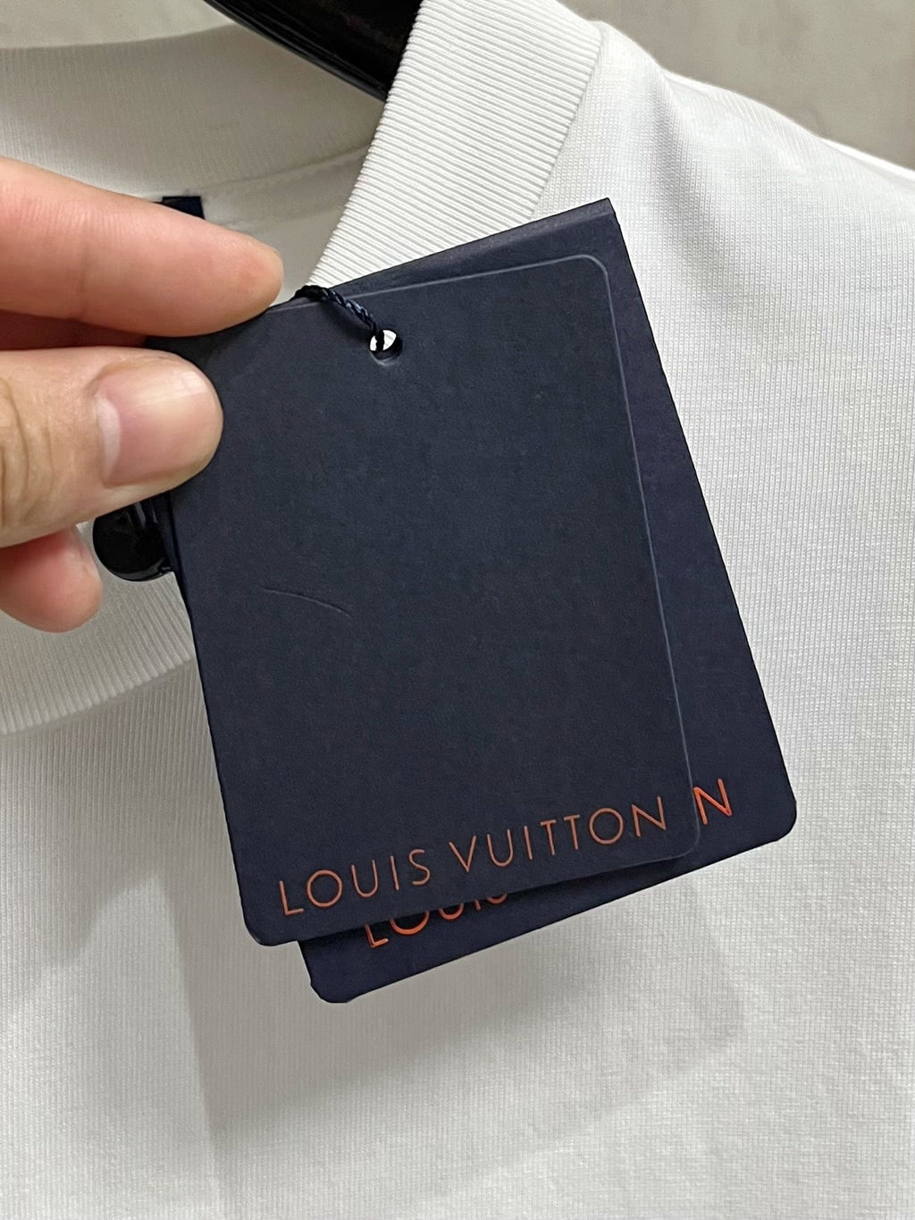 LOUIS VUITTON LV WHITE COTTON T-SHIRT EMBROIDERED LOGO 238861