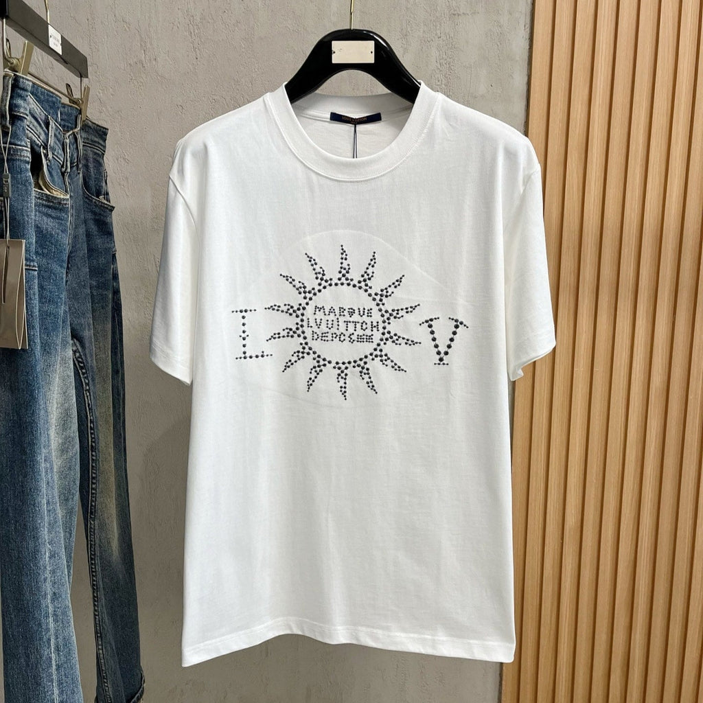 LOUIS VUITTON LV T-SHIRT IN WHITE PURE COTTON WITH EMBROIDERED LOGO 238773