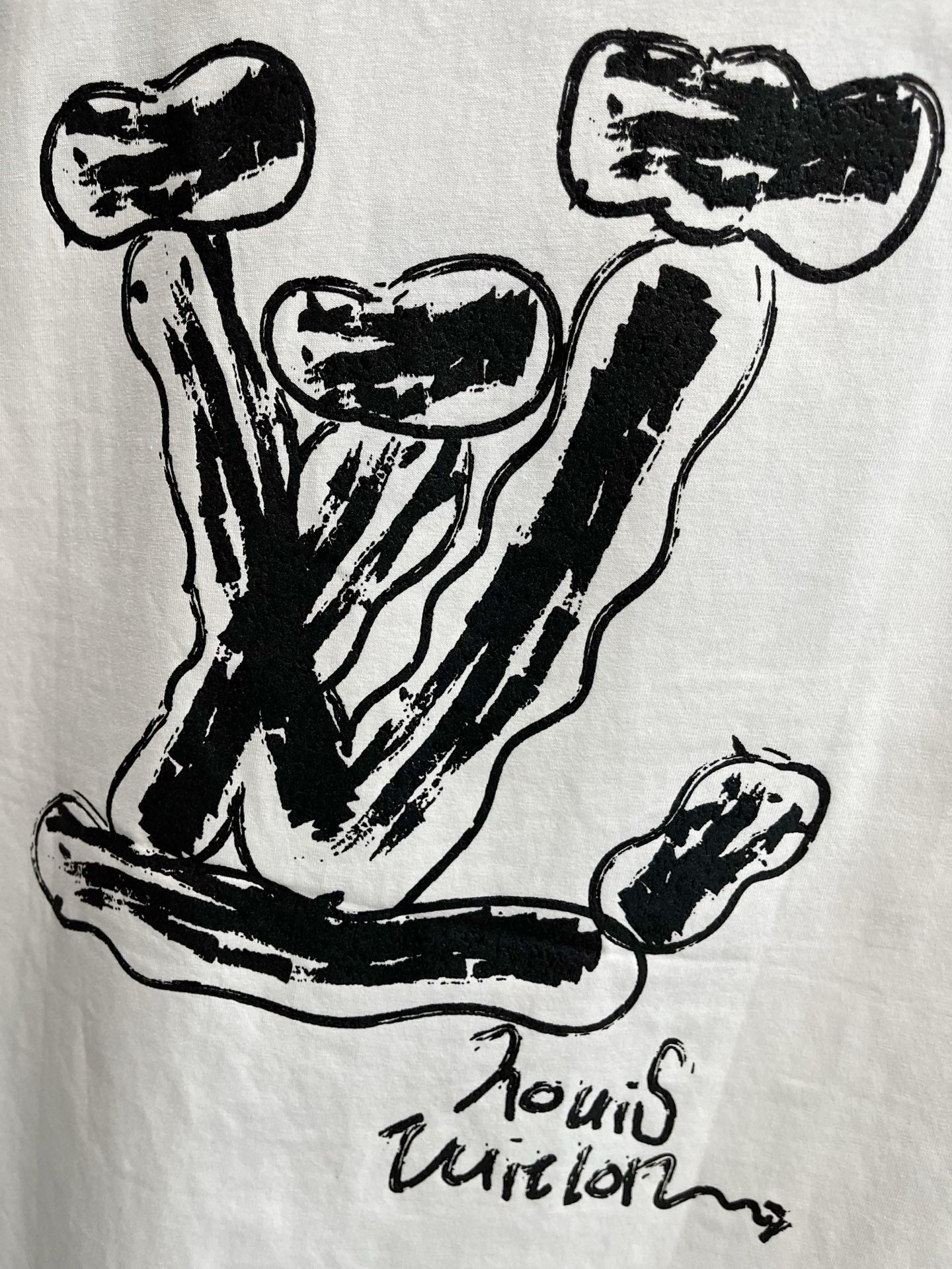 LOUIS VUITTON LV T-SHIRT IN WHITE PURE COTTON LOGO PRINT 238775