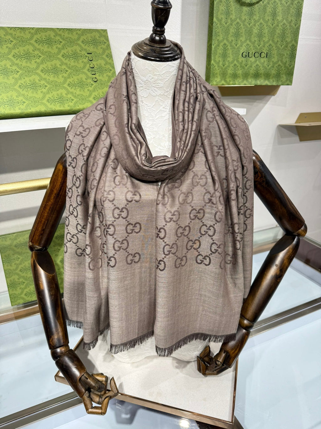 GUCCI 25S SCARF 200 IN CASHMERE SILK 706563