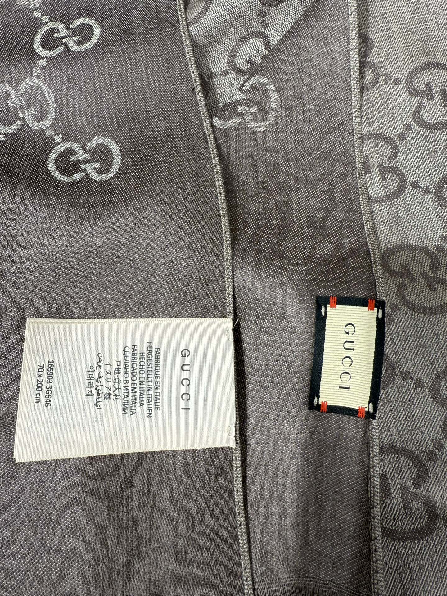 GUCCI 25S SCARF 200 IN CASHMERE SILK 706563