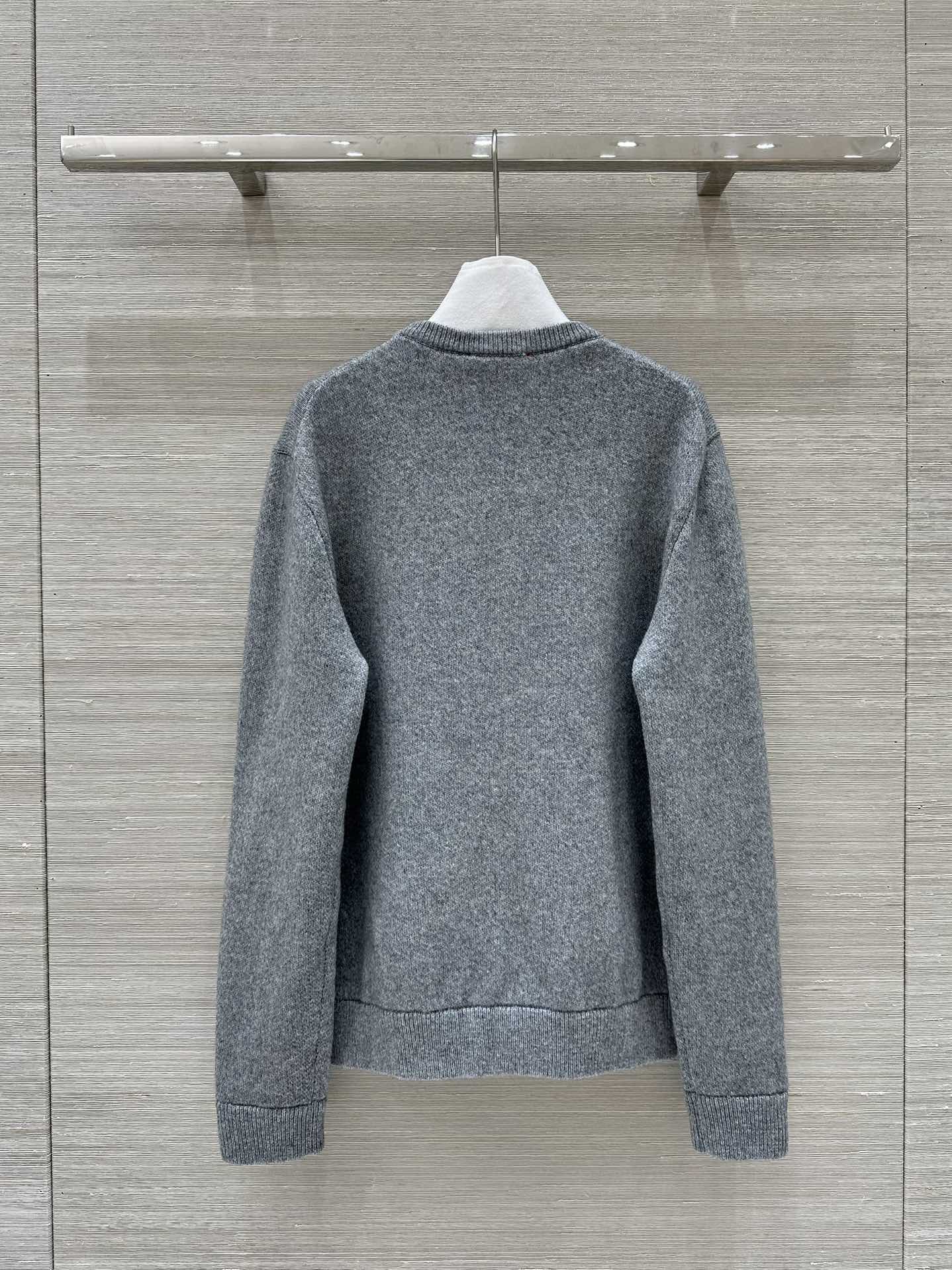 GUCCI Gucci 25 Embroidered Pullover Sweater Gray Wool