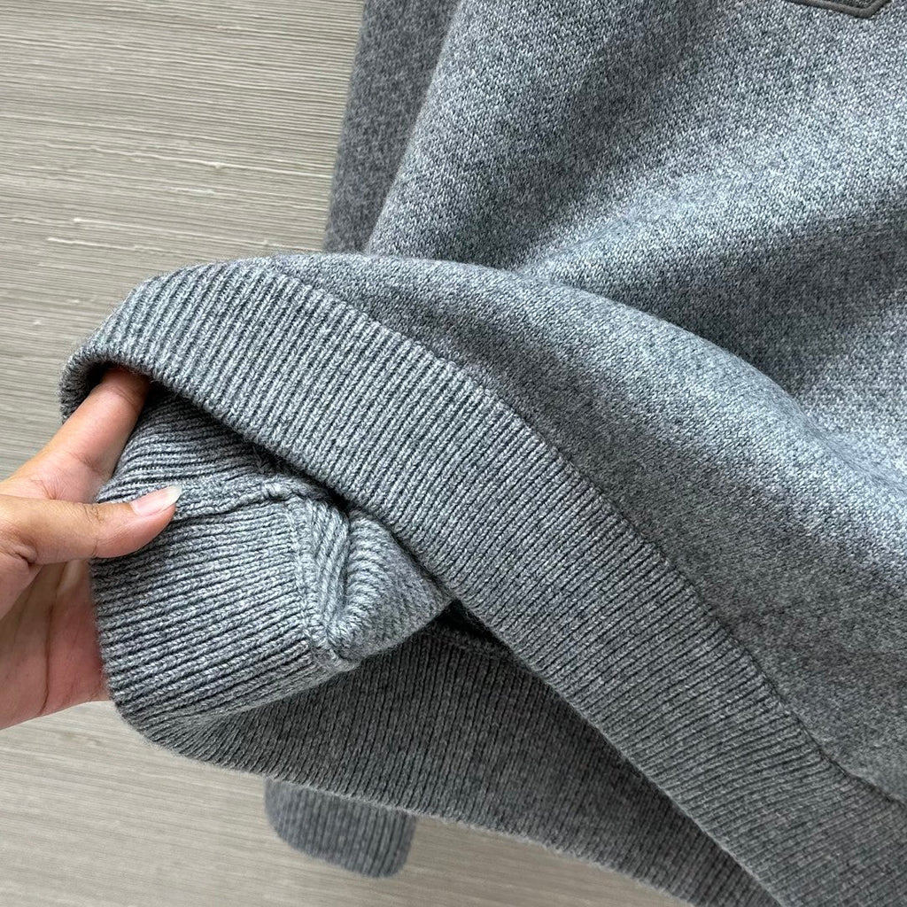 GUCCI Gucci 25 Embroidered Pullover Sweater Gray Wool