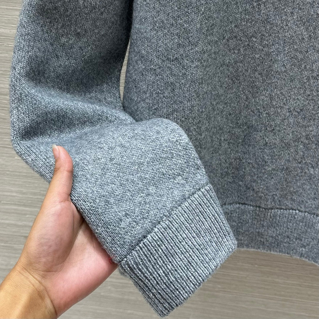 GUCCI Gucci 25 Embroidered Pullover Sweater Gray Wool