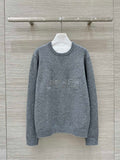 GUCCI Gucci 25 Embroidered Pullover Sweater Gray Wool