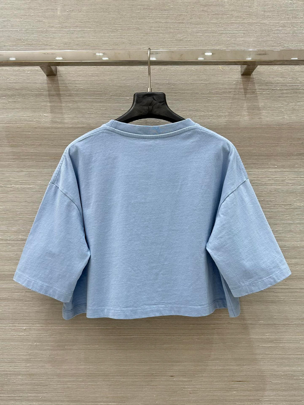 Loewe 25 Cropped Anagram T-Shirt Blue Cotton