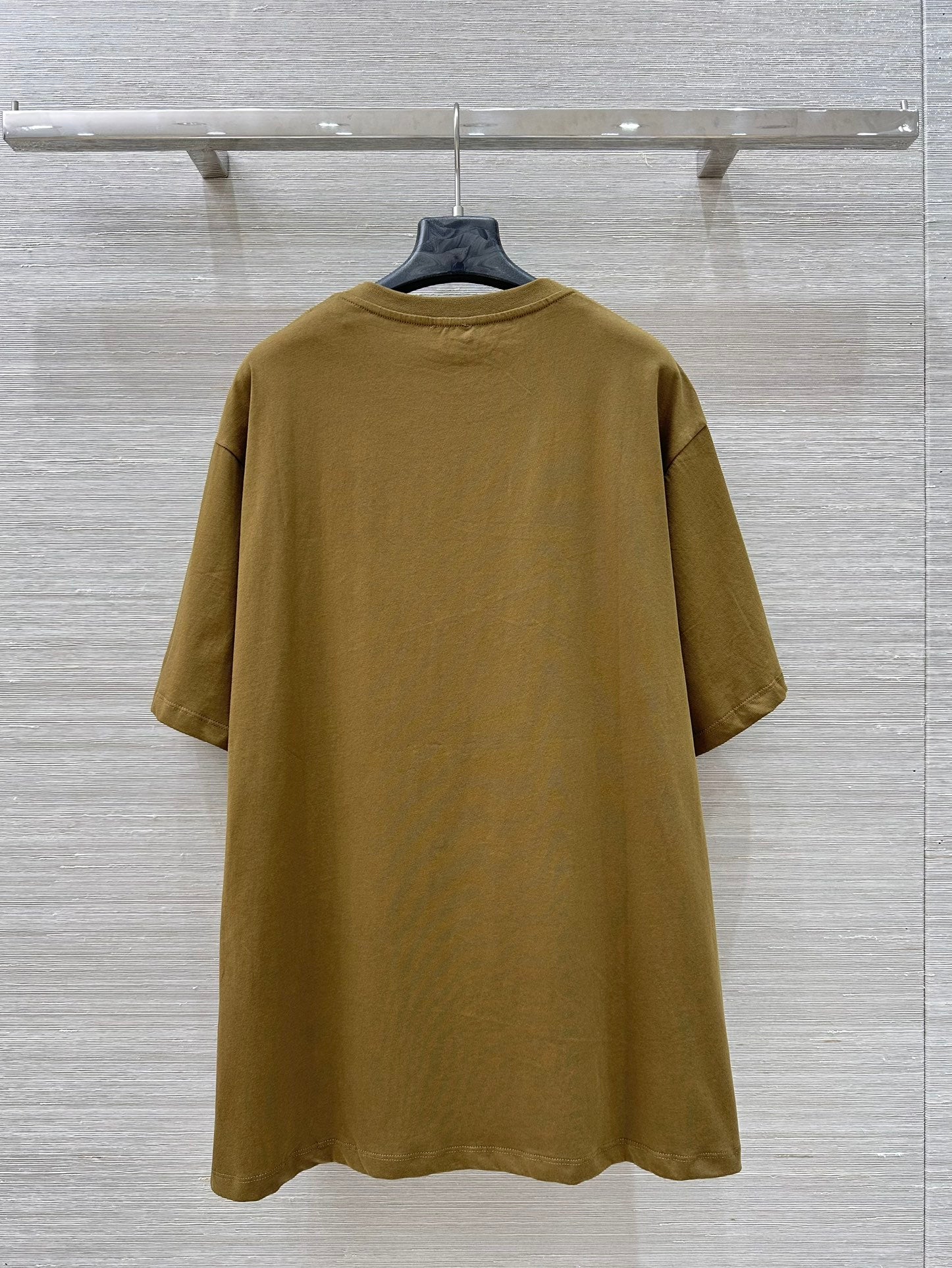 Loewe 25 Floral Embroidered Short-sleeved T-shirt Olive Brown Cotton
