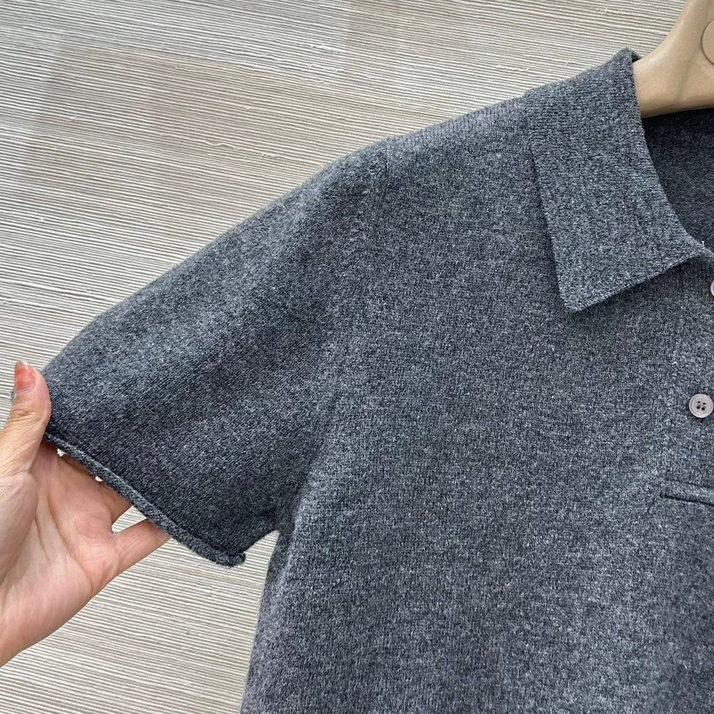 MIUMIU SHORT-SLEEVE TURTLENECK SWEATER STYLE 695