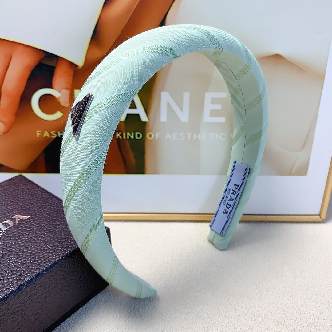 PRADA THICH HAIRBAND IN CELESTE BLUE COTTON 232294