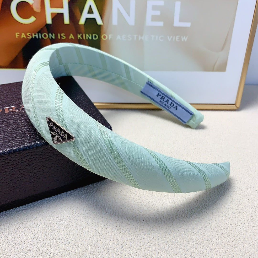 PRADA THICH HAIRBAND IN CELESTE BLUE COTTON 232294