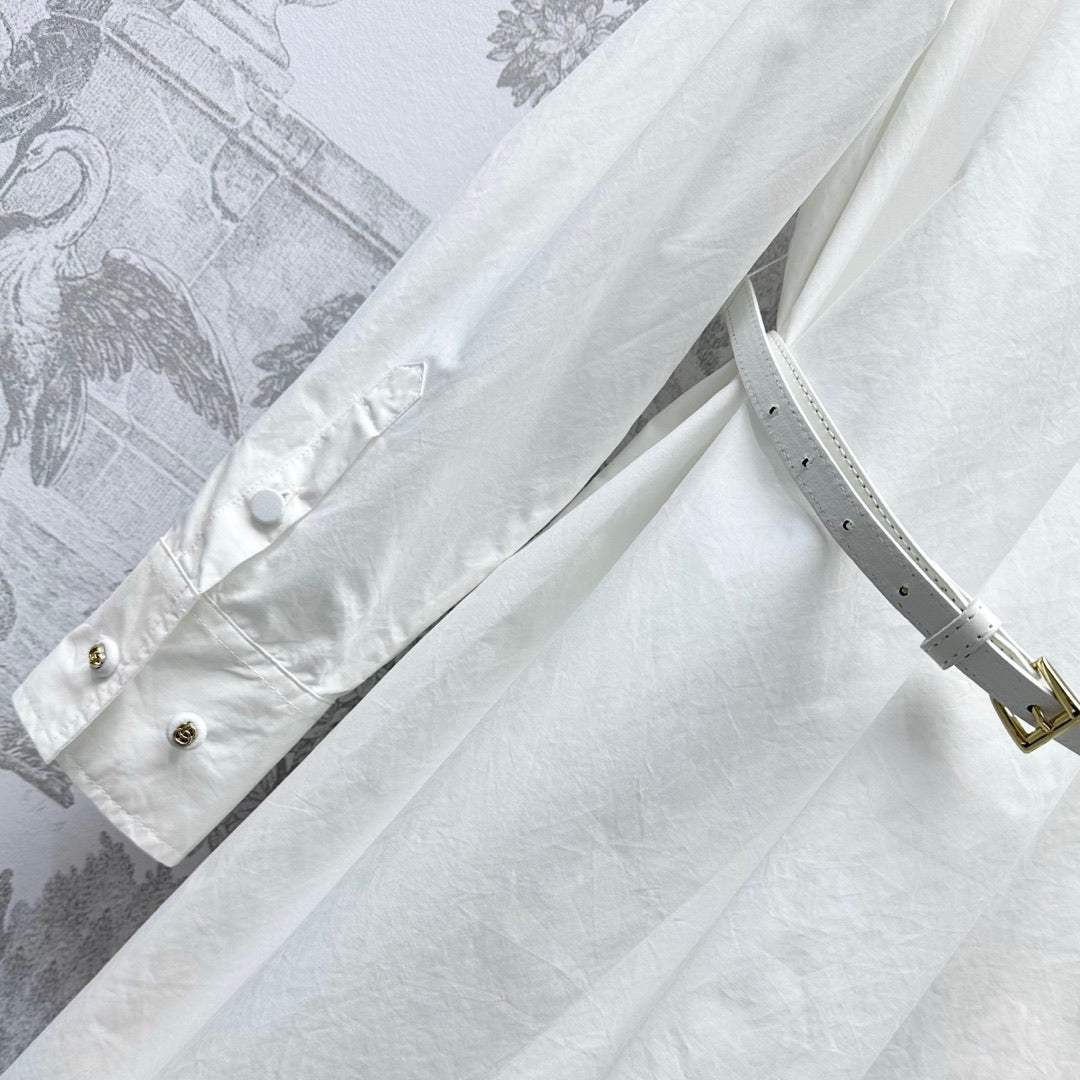 GUCCI 25S EMBROIDERED SHIRT DRESS WITH BELT 264644