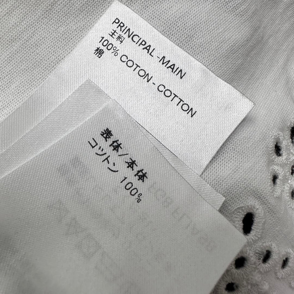 LOUIS VUITTON LV T-SHIRT WITH LACE-TRIMMED HEM