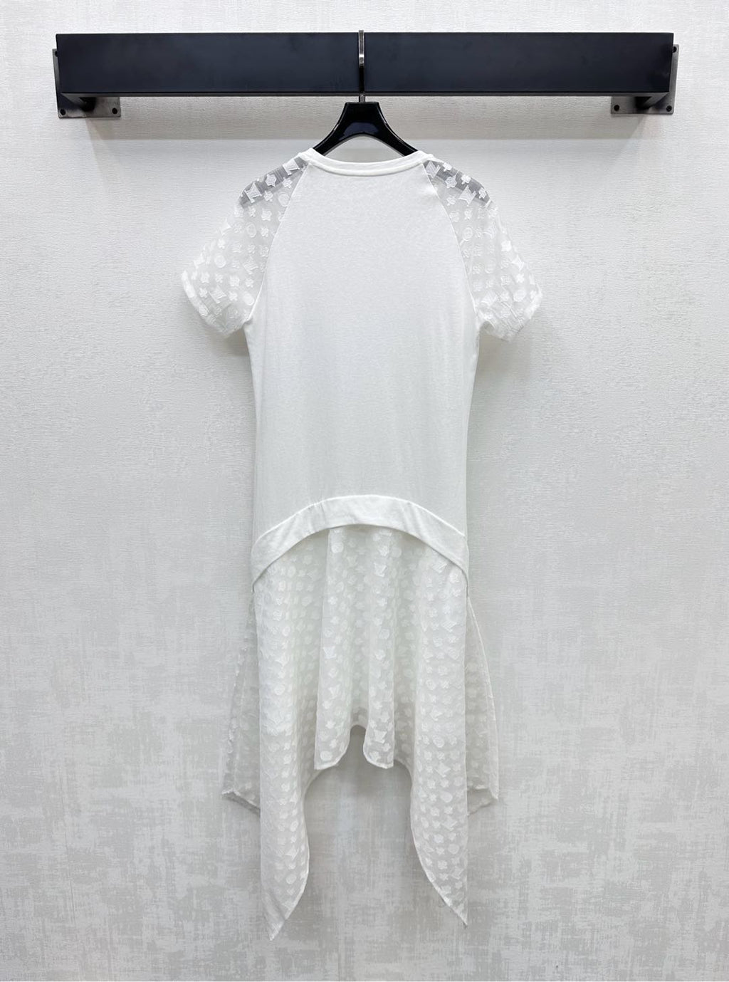 LOUIS VUITTON LV WHITE COTTON SHORT-SLEEVE DRESS 263735