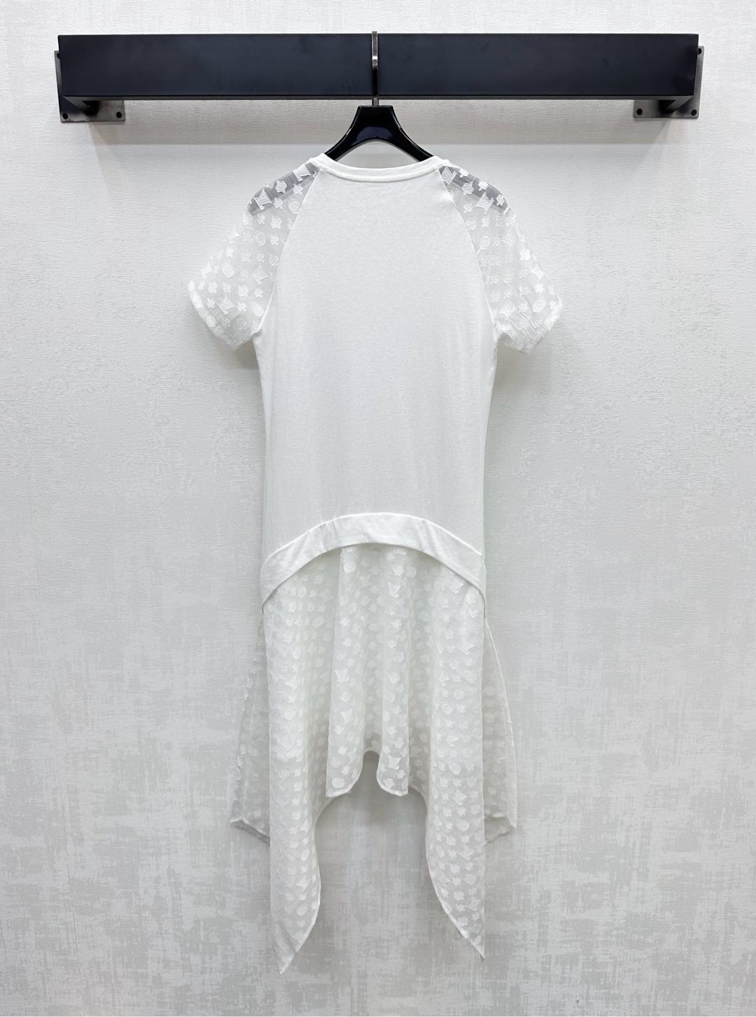LOUIS VUITTON LV WHITE COTTON SHORT-SLEEVE DRESS 263735