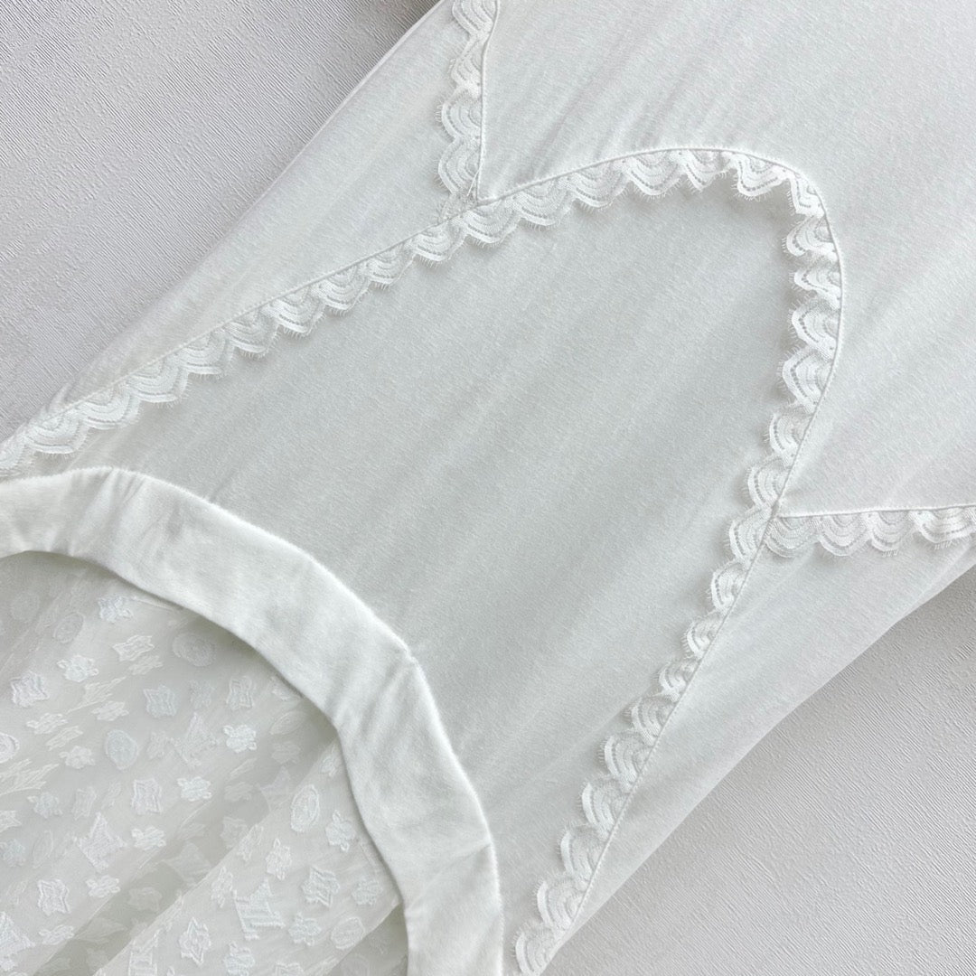 LOUIS VUITTON LV WHITE COTTON SHORT-SLEEVE DRESS 263735